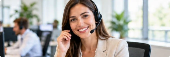 Operadora de Call Center Globaltec en nuestra oficina